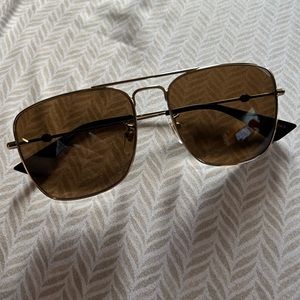 Gucci Gold Navigator-Style Sunglasses